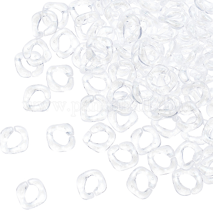 SUPERFINDINGS about 300pcs Acrylic Link Transparent Acrylic Linking Rings Square Quick Link Connectors for Eyeglass Chain Jewelry Making Curb Chains TACR-FH0001-11-1