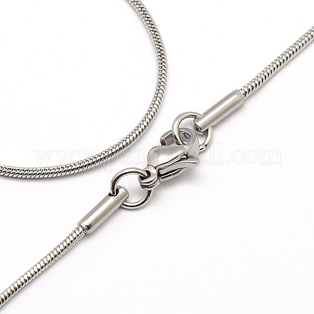Trendy Men's 304 Stainless Steel Snake Chain Necklaces X-NJEW-M065-B-01-1