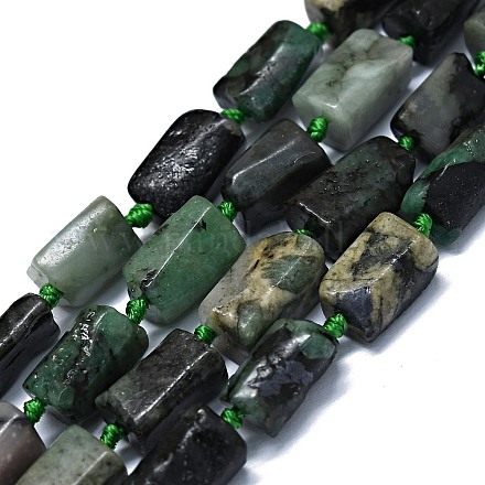 Fili di perle di quarzo smeraldo naturale G-O170-157-1