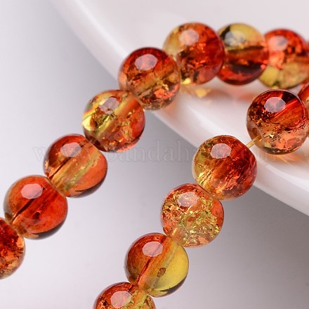 Crackle Glass Beads Strands X-CCG-Q002-6mm-10-1
