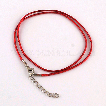Воском хлопка ожерелье шнура материалы MAK-S032-2mm-133-1