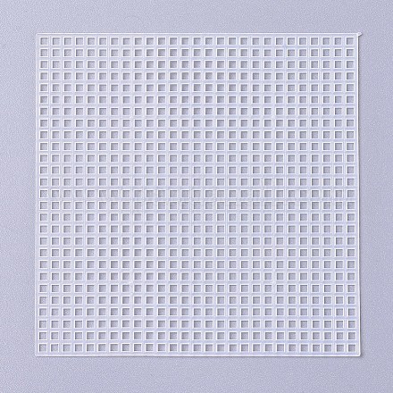 DIYの正方形のプラスチックキャンバスの形  針先プロジェクト用  コースターと工芸品  ホワイト  10.7x10.7x0.1cm DIY-WH0156-66-1