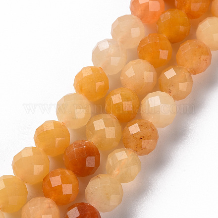 Chapelets de perles jaunes en aventurine naturelle G-S362-123E-1