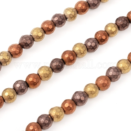 Vacuum Plating Non-magnetic Synthetic Hematite Beads Strands G-F682-01A-1