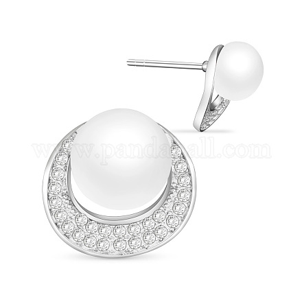 SHEGRACE Fashion Sterling Silver Round Stud Earrings JE110A-1