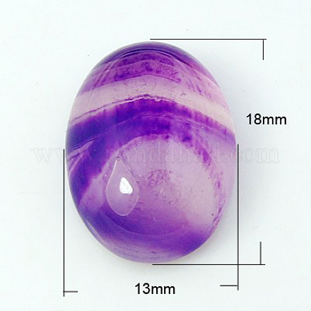 天然石カボション  染め  紫色の瑪瑙  18x13x7mm G-Q872-1-1