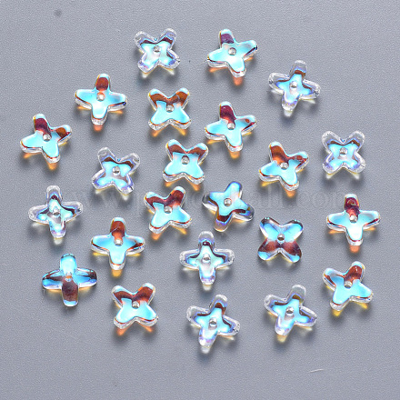 Perles de verre peintes par pulvérisation transparent GLAA-R211-06-D01-1