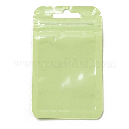 長方形のプラスチック陰陽ジップロックバッグ  再封可能な包装袋  セルフシールバッグ  薄緑  10x6x0.02cm  片側の厚さ：2.5ミル（0.065mm） ABAG-A007-02A-04-1