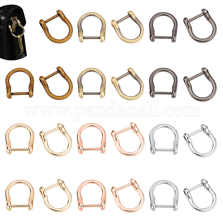 WADORN® 24Pcs 6 Colors Alloy D-Ring Anchor Shackle Clasps FIND-WR0007-48-1