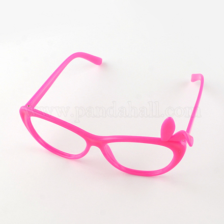 Atractiveウサギの耳の子供用プラスチック製の眼鏡フレーム  濃いピンク  12.5x6.2cm SG-R001-04E-1