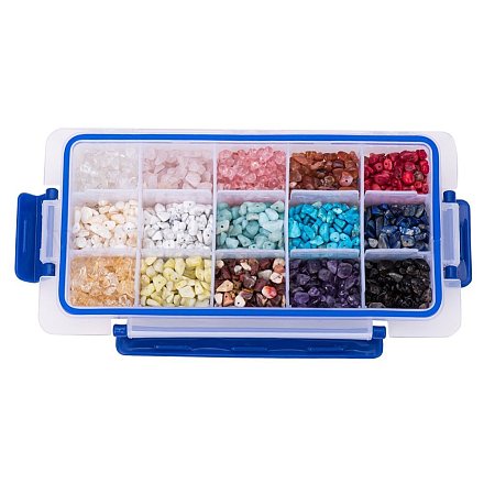 15 style assorti de jetons en perles de rocaille broyées 5-8 mm de perles en vrac avec un paquet de valeur pour la fabrication de bijoux G-PH0021-01-1