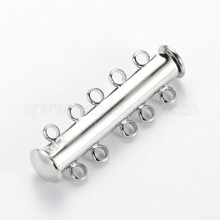 5-Strands Brass Magnetic Slide Lock Clasps KK-E668-03P-1