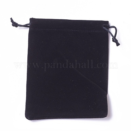 ビロードのパッキング袋  巾着袋  ブラック  15~15.2x12~12.2cm TP-I002-12x15-08-1