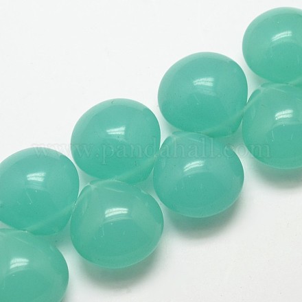 Perles en forme de larme de jade naturel teint G-P094-11-1