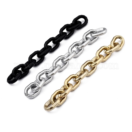 Handmade Spray Painted CCB Plastic Cable Chains AJEW-JB00736-1
