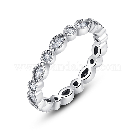 Tendances chaudes 925 en argent sterling anneaux zircone cubique doigt RJEW-FF0001-09-18mm-1