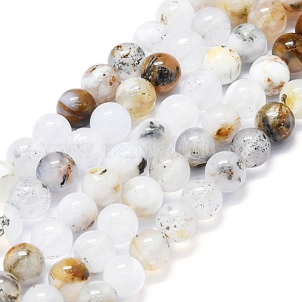 Blanc naturel opale africain perles brins G-K245-A18-02-1