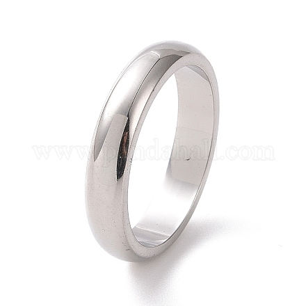 201 anillo liso de acero inoxidable para mujer RJEW-I089-51P-1
