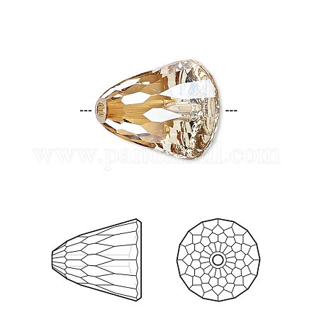 Perles en strass cristal autrichien X-5541-11mm-001GSHA(U)-1