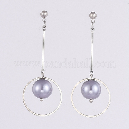 Pendientes de perlas colgantes de vidrio EJEW-JE03964-03-1