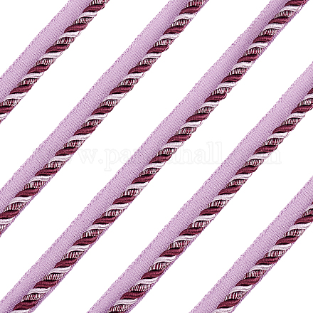 FINGERINSPIRE 13.7 Yards Twisted Lip Cord Trim Purple Twisted Cord Trim Ribbon 16mm Polyester Sewing Luxury Trim Embellishment Handmade Cord Trim for Home Decor Upholstery Curtain Tieback and More OCOR-WH0057-12D-1