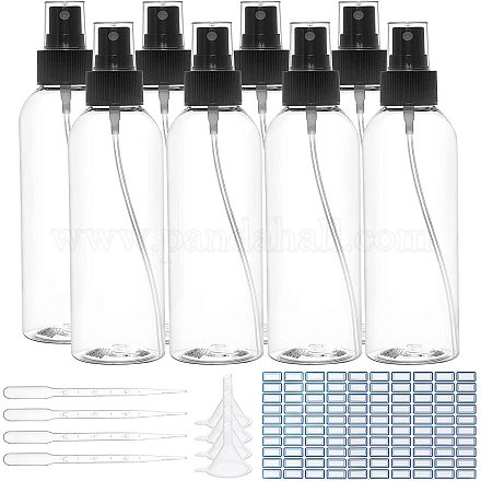 Benecreat 8 Packung 200 ml klare Sprühflaschen mit feinem Nebel und schwarzen Zerstäubersprays leere Plastikreiseflasche mit 10 Stück 3 ml Tropfer TOOL-BC0008-66-1