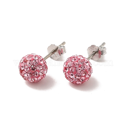 Sexy Valentines Day Gifts for Her 925 Sterling Silver Austrian Crystal Rhinestone Ball Stud Earrings Q286J111-1