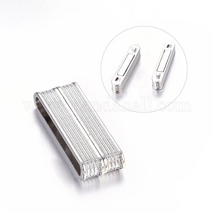 Alloy Rectangle Magnetic Clasps X-PALLOY-M040-01P-1