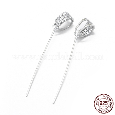Rhodium Plated 925 Sterling Silver Pinch Bails STER-L055-18P-1