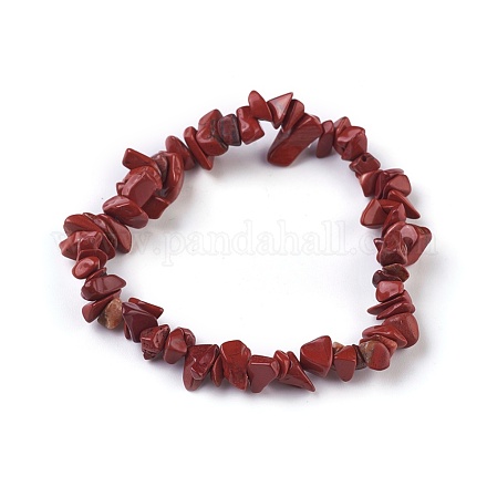 Perles naturelles jaspe rouge étirer bracelets BJEW-JB04152-05-1