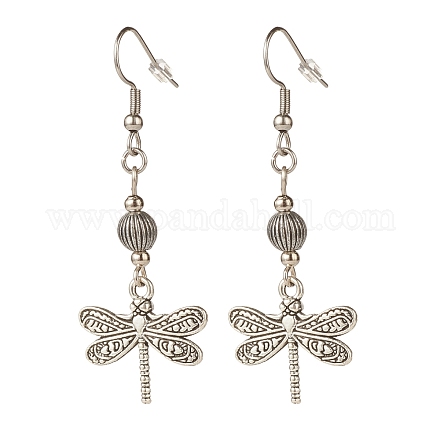 Alloy Dragonfly Dangle Earrings EJEW-JE04911-05-1