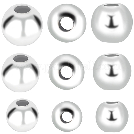 Creatcabin 600 pièces 3 styles ronds 316 perles d'espacement en acier inoxydable chirurgical STAS-CN0001-39-1
