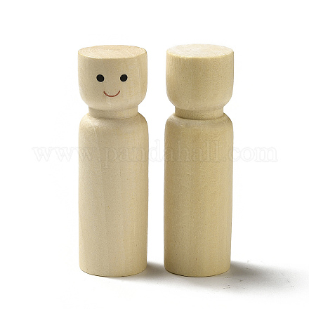 Le bambole con piolo di legno non finite mostrano decorazioni WOOD-E015-01B-1