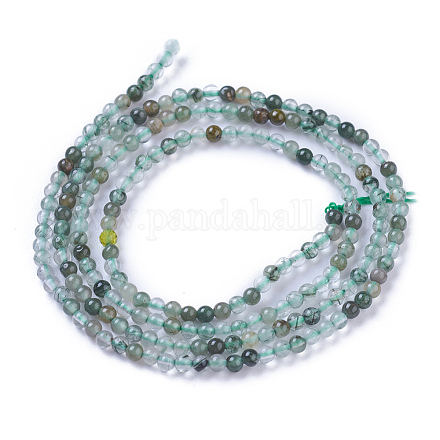 Natürlichen grünen Rutilquarz Perlen Stränge G-P433-31-1