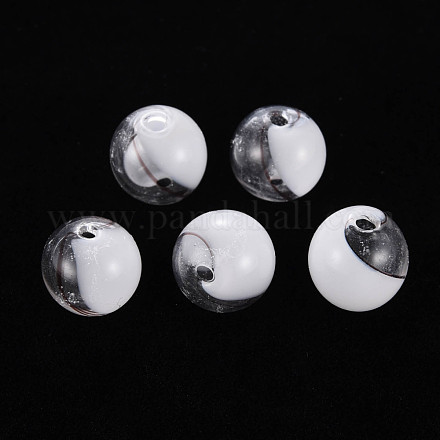 Perle di globo di vetro soffiato a mano trasparente GLAA-T012-33A-05-1
