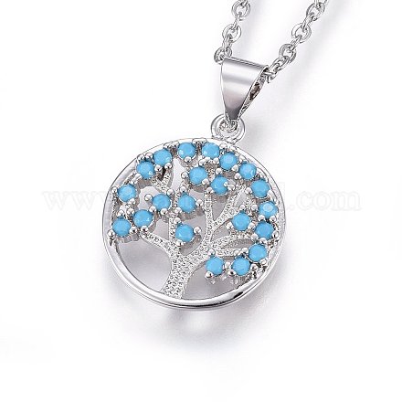 304 Stainless Steel Pendant Necklaces NJEW-L146-03P-1