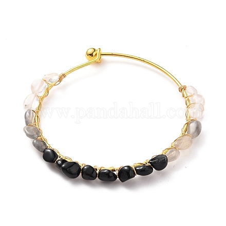 Braccialetti di perle di pietre miste naturali BJEW-JB05652-01-1