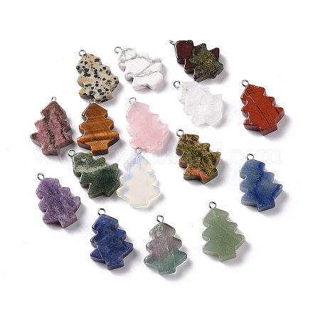 Natural & Synthetic Mixed Gemstone Pendants G-M395-02-1