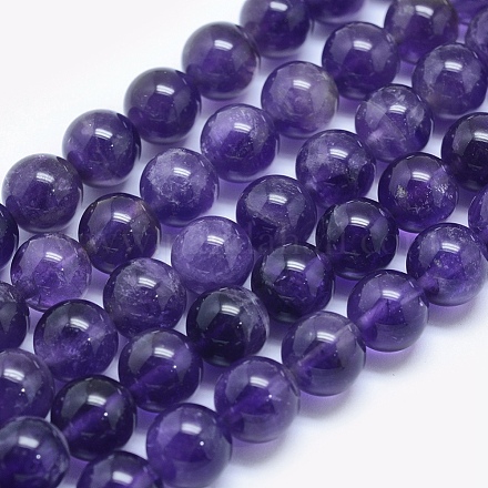 Chapelets de perles en améthyste naturelle G-E481-03-12mm-1