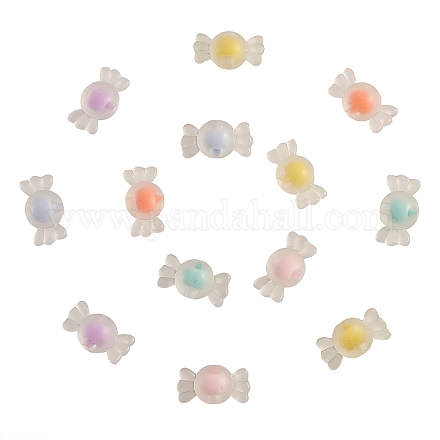 60 pièces 6 couleurs perles acryliques transparentes transparentes FACR-CJ0001-09-1
