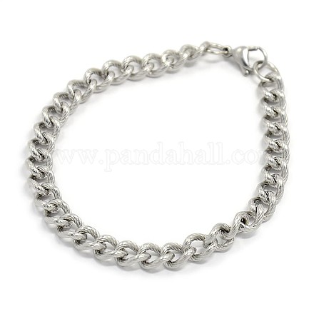 Bracelets avec chaîne mailles/torsadée en 304 acier inoxydable STAS-A028-B143P-1