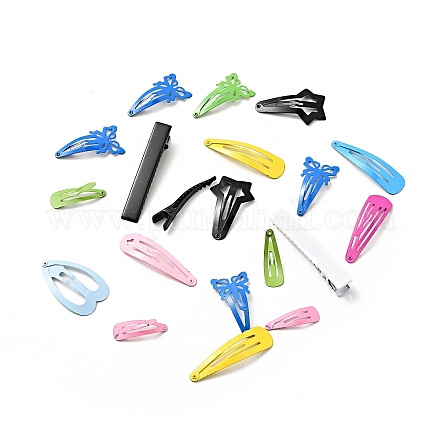 Spray Paint Iron Snap & Alligator Hair Clip Findings IFIN-P038-01-1