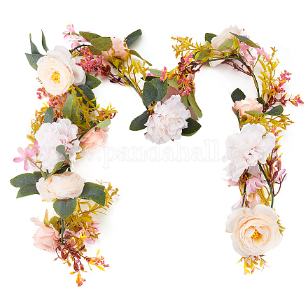 Künstliche Rosenrebe aus Seidentuch AJEW-WH0348-64A-1