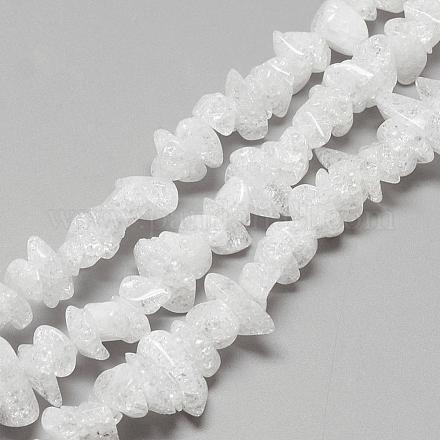 Chapelets de perles de cristal en quartz craquelées naturelles G-R439-16B-1
