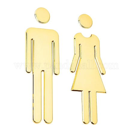 Abs masculino y femenino letrero de baño pegatinas DIY-WH0181-20A-1