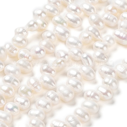 Fili di perle di perle d'acqua dolce coltivate naturali PEAR-J007-82-1