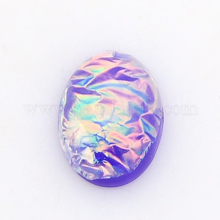 Oval Resin Imitated Opal Cabochons CRES-L007-17-1