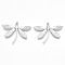Non-Tarnish 304 Stainless Steel Pendants, Dragonfly Charms, Stainless Steel Color, 28x35x1.5mm, Hole: 1.5mm