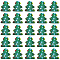 25Pcs Handmade Bumpy Lampwork Beads, Christmas Tree, Green, 16.5x14.5x7.5mm, Hole: 1.5mm