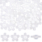 30Pcs Acrylic Ear Nuts, with Silicone, Flower, White, 11.5x12x4.5mm, Hole: 0.5mm